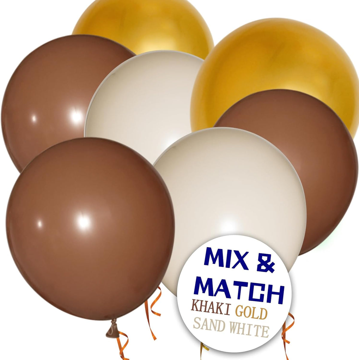 110pcs Brown Balloon 12 inch, Brown Latex Balloons for Birthday Party Baby Shower Wedding(with 2
