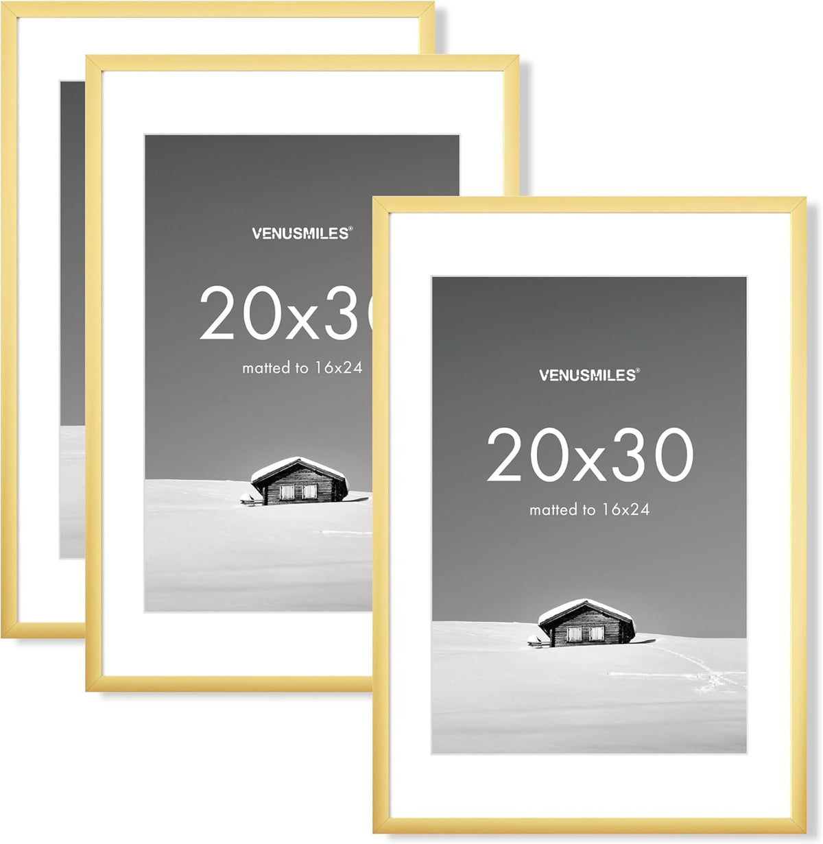 20x30 inch Picture Frame, 20x30 Photo Frames with 16x24 Removable Mat - High Definition Plexiglass