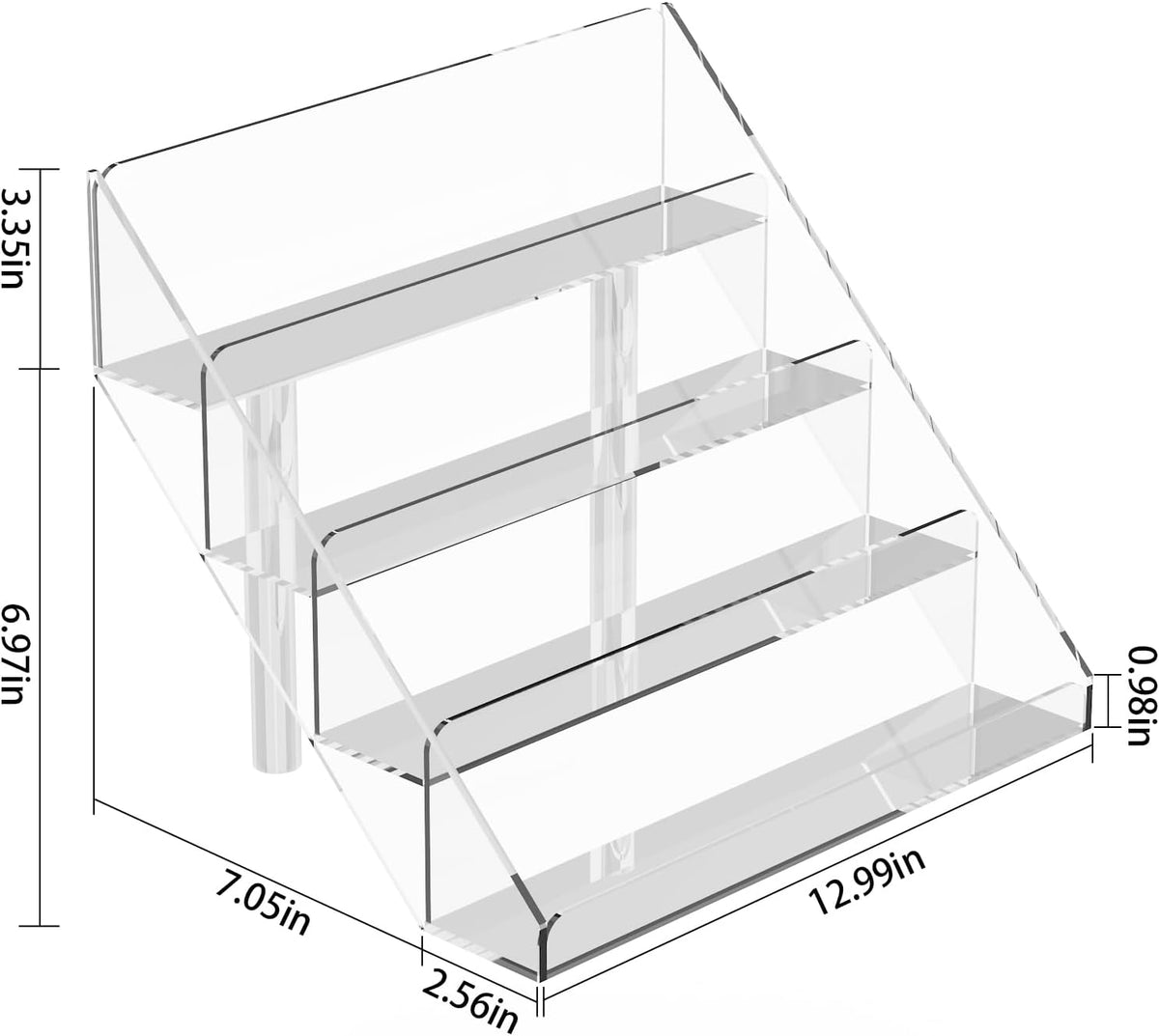 PecMuikee Greeting Card Display, 4 Tiers Clear Acrylic Sticker Display Stand for Vendors Retail