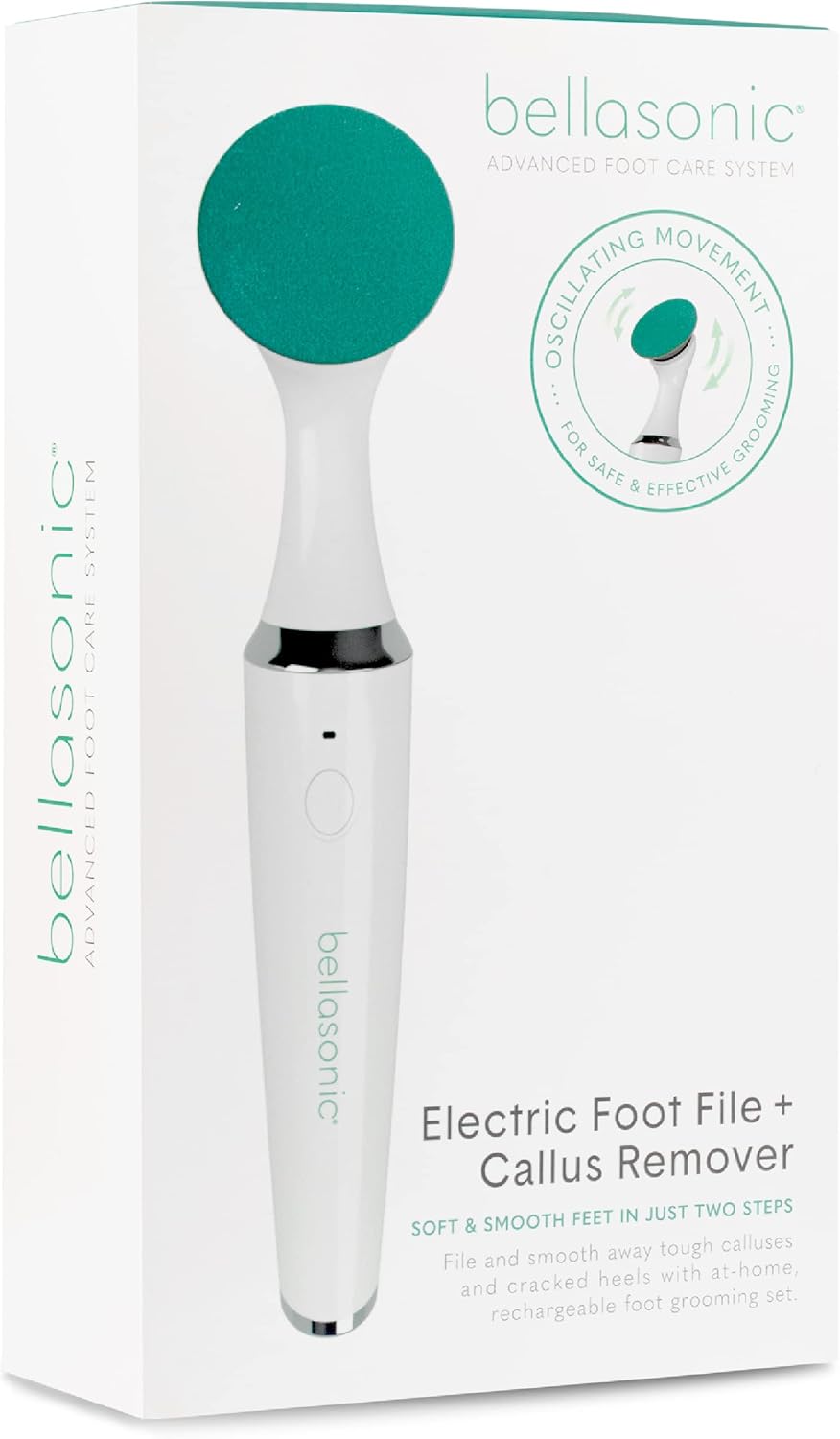 Electric Foot File + Callus Remover with Unique Oscillating Head – File & Smooth Dry, Hardened &