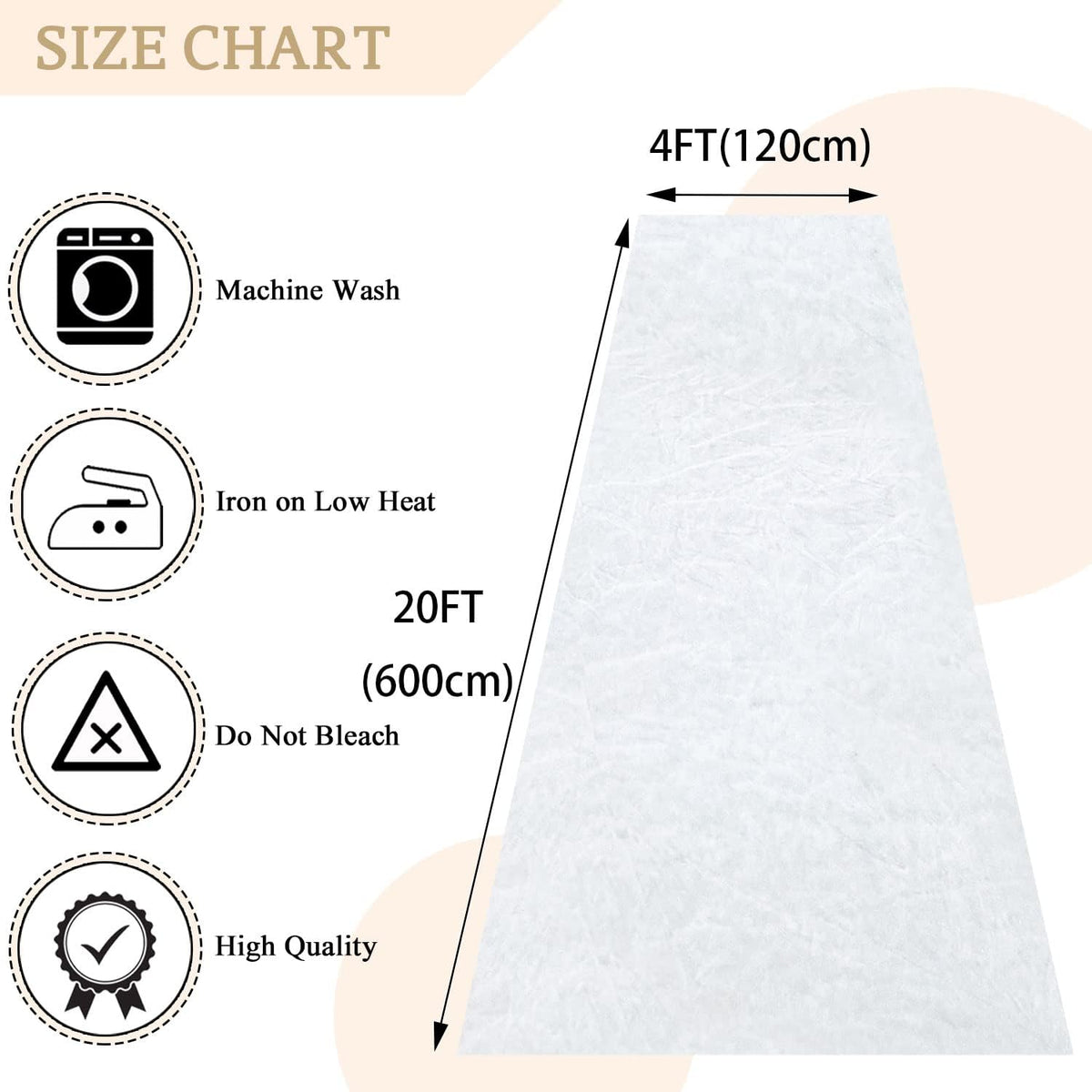 MODFUNS White Wedding Aisle Runner Outdoor Velvet Aisle Runner for Wedding Ceremony 4FTx20FT Carpet