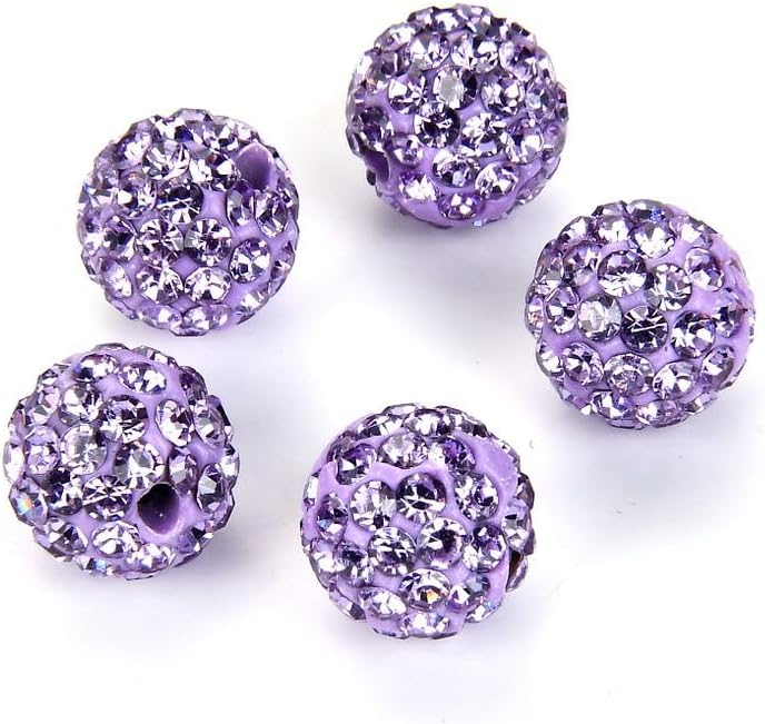 100pcs Adabele Grade A Suncatcher Crystal Rhinestone Pave Loose Beads 10mm Violet Purple Polymer
