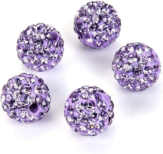 25pcs Adabele Grade A Suncatcher Crystal Rhinestone Pave Loose Beads 12mm Violet Purple Polymer