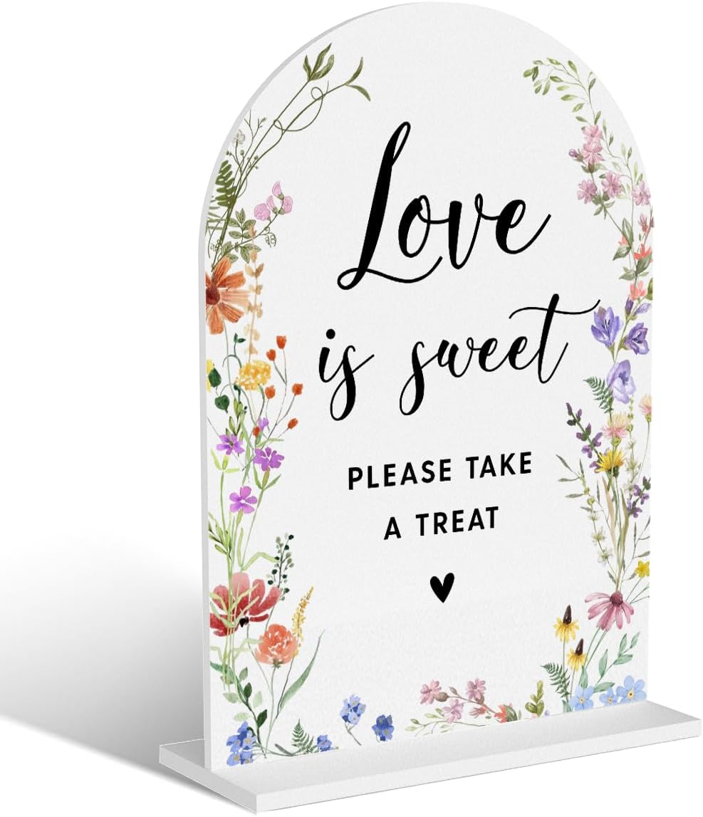 Acrylic Wedding Signs, Love is Sweet Signs for Marriage Reception, Bridal Shower Decorations