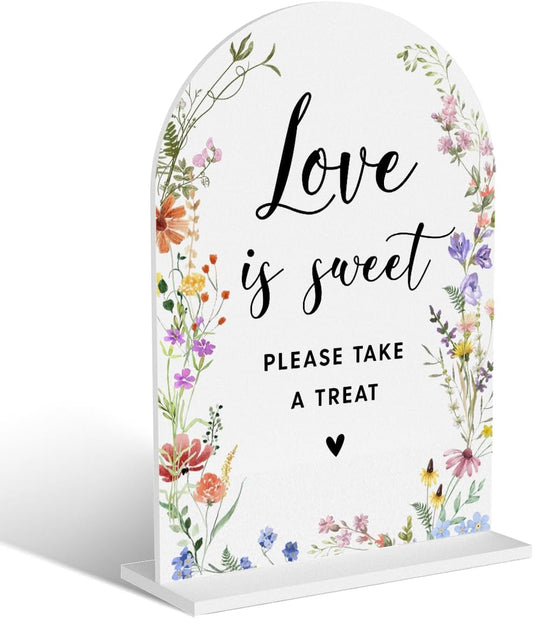 Acrylic Wedding Signs, Love is Sweet Signs for Marriage Reception, Bridal Shower Decorations