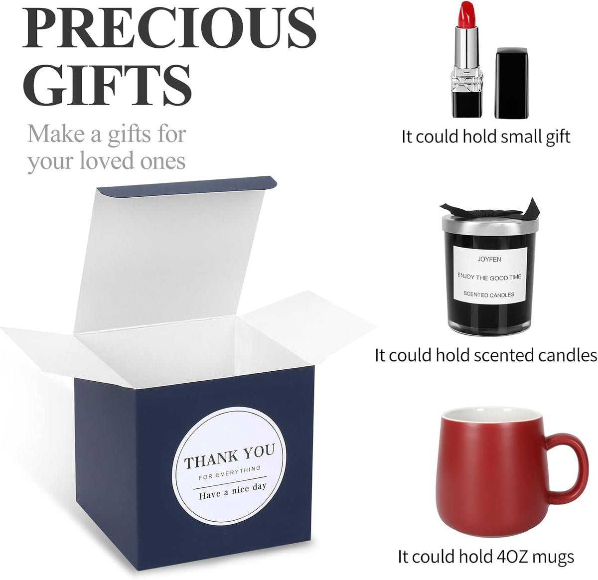 COTOPHER Small Gift Boxes 100 Pack 4x4x4 inches Navy Gift Boxes with Lids for Gifts, Crafting