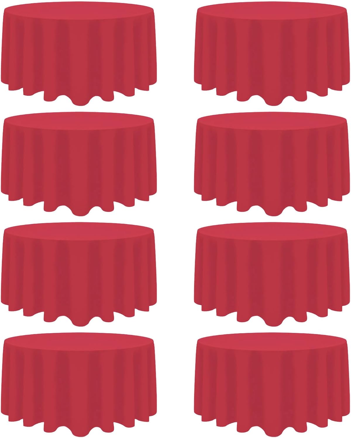 8 Pack Red Round Tablecloth 90 Inch Red Table Cloth Stain and Wrinkle Resistant Reusable and