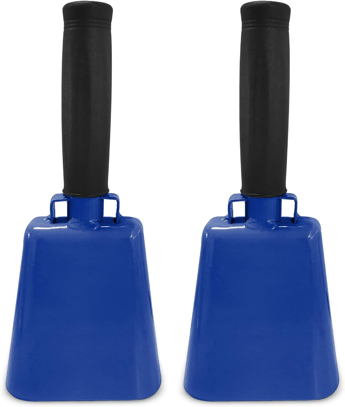 Deke Home - 2 Pack 7 Inch Steel Cowbells with Handle, Loud Noise Makers for Football, Sports
