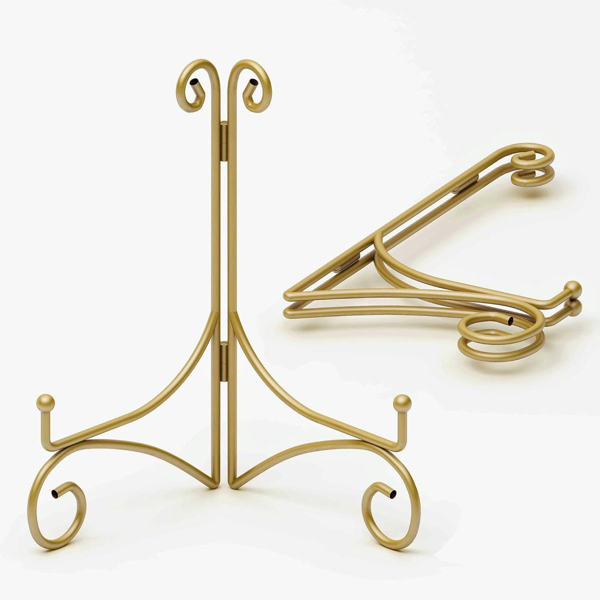 Plate Stand for Display with Hinged Folding Design, 6 Inch Picture Stands for Tables, Small Easels