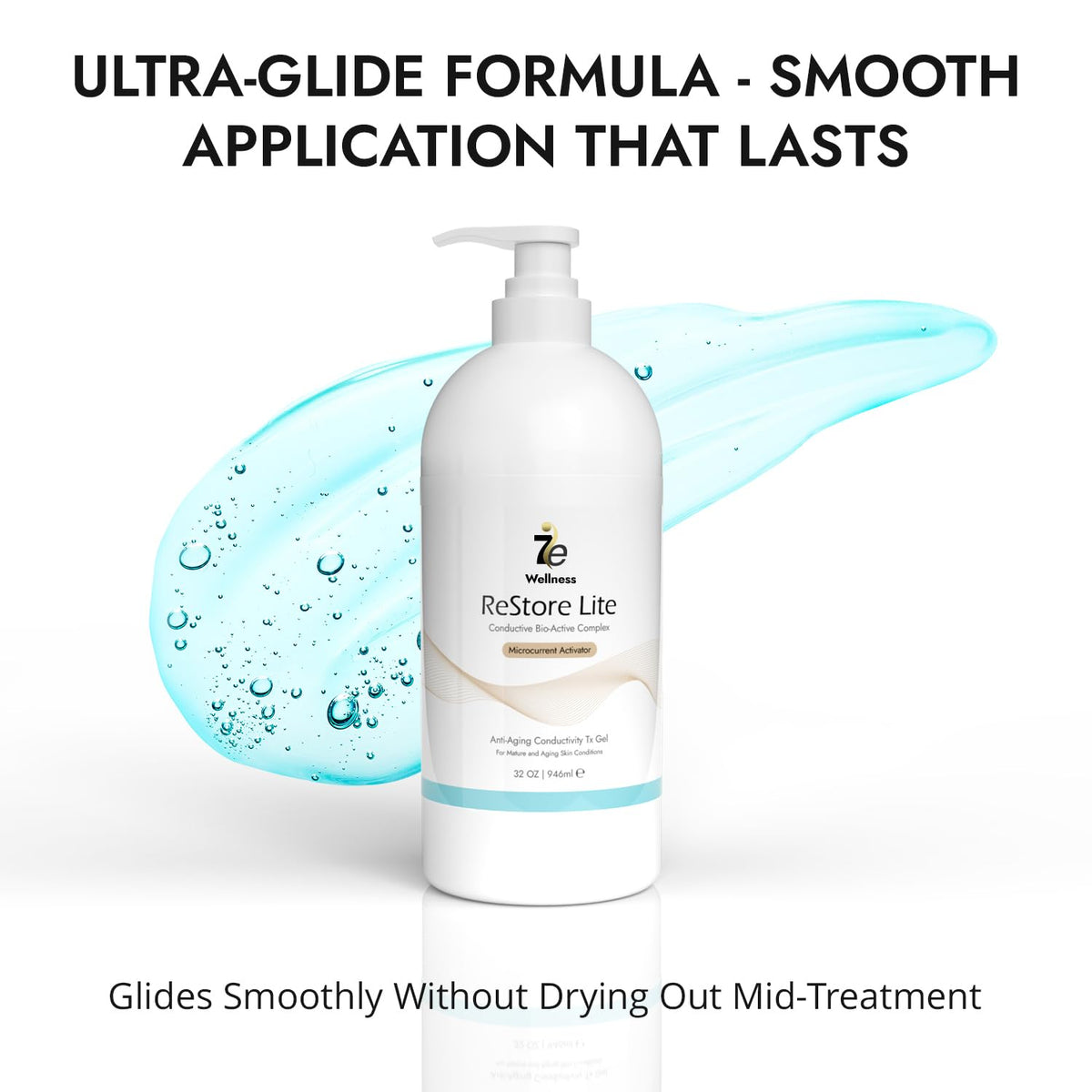 7E Wellness Myolift Restore Lite Gel- 32oz - Conductive Gel for Beauty & Skincare, Microcurrent