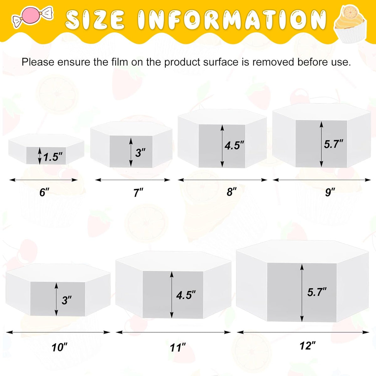 Leinuosen 7 Pcs Large Buffet Risers Set 6" to 12" Acrylic Display Box Catering Dessert Table Riser