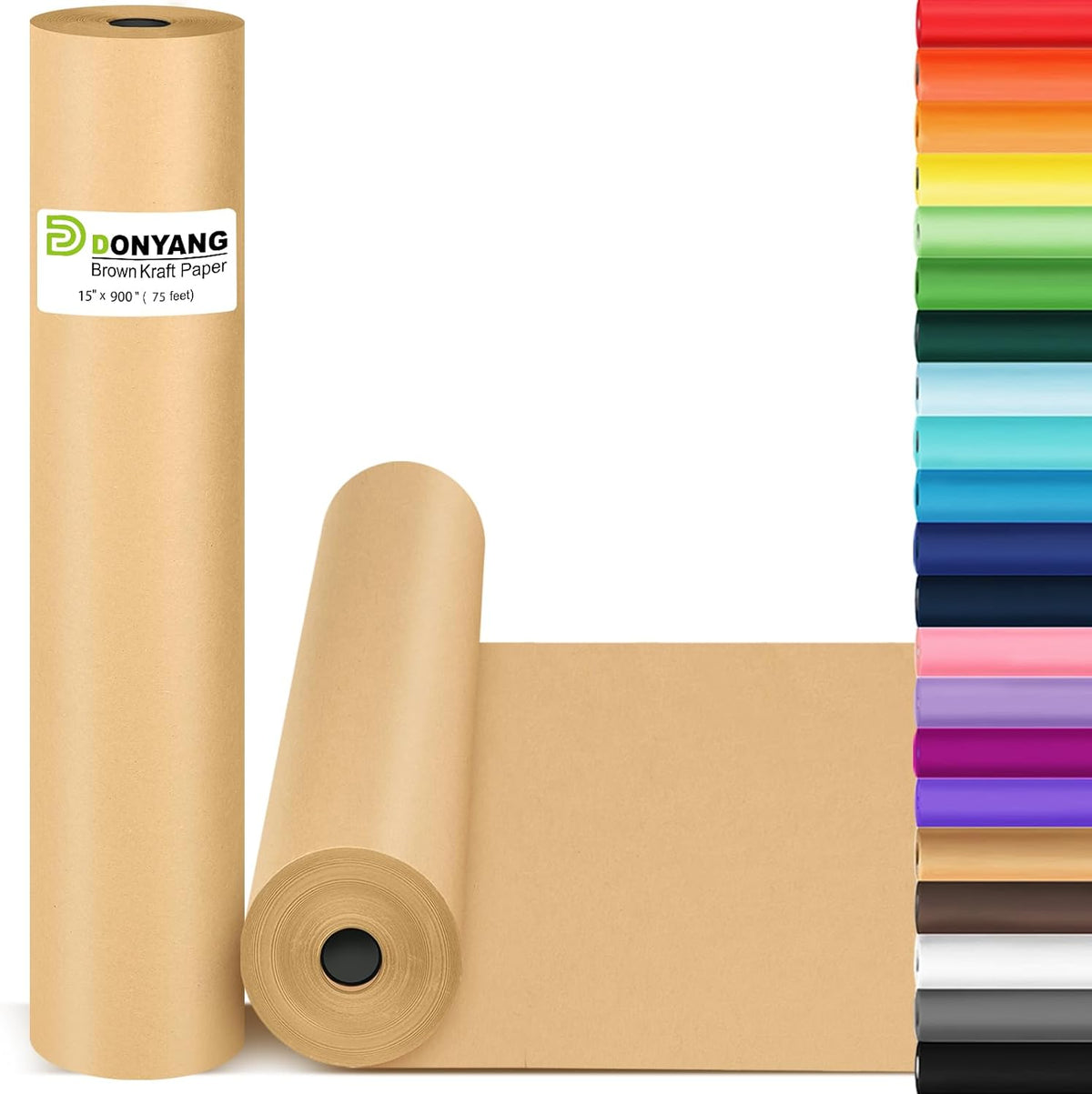 Brown Wrapping Paper, 15"x900" Craft Bulletin Board Kraft Banner Decorative Paper Roll, Bouquet