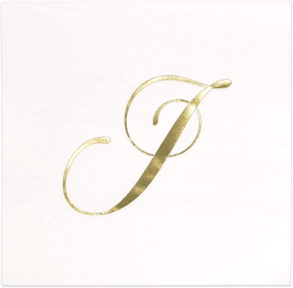 Gift Boutique 100 Gold Foil Monogram J Cocktail Napkins Disposable Paper Hand Towels for Wedding