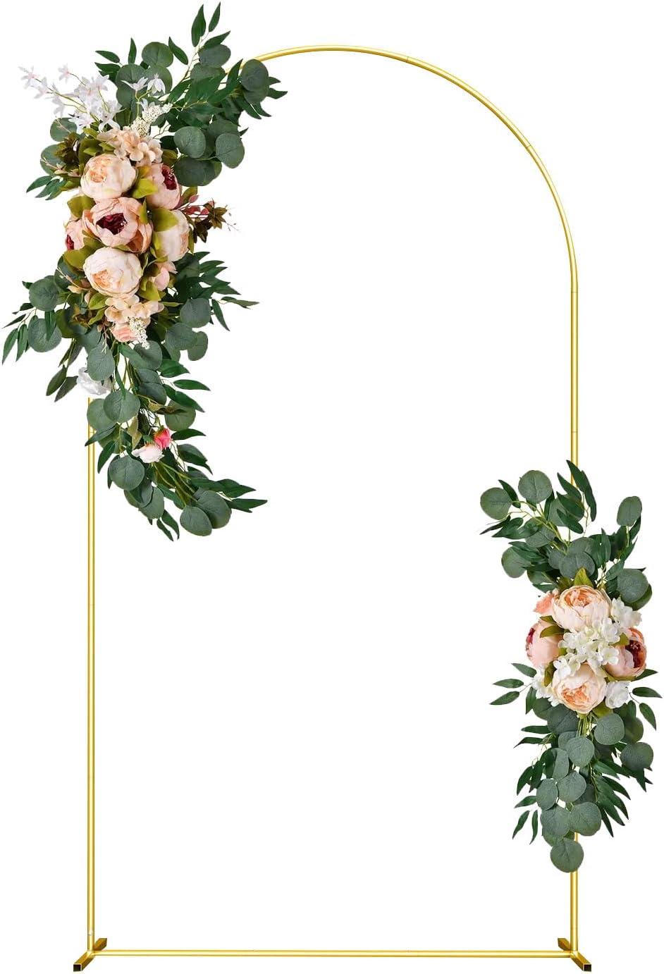 Wedding Arch Backdrop Stand 7.2FT Gold Wedding Balloon Arched Backdrop Stand Square Arch Frame for