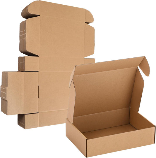 Qilery 100 Pcs Shipping Boxes Cardboard Gift Corrugated Cardboard Brown Boxes Mailer Packaging for