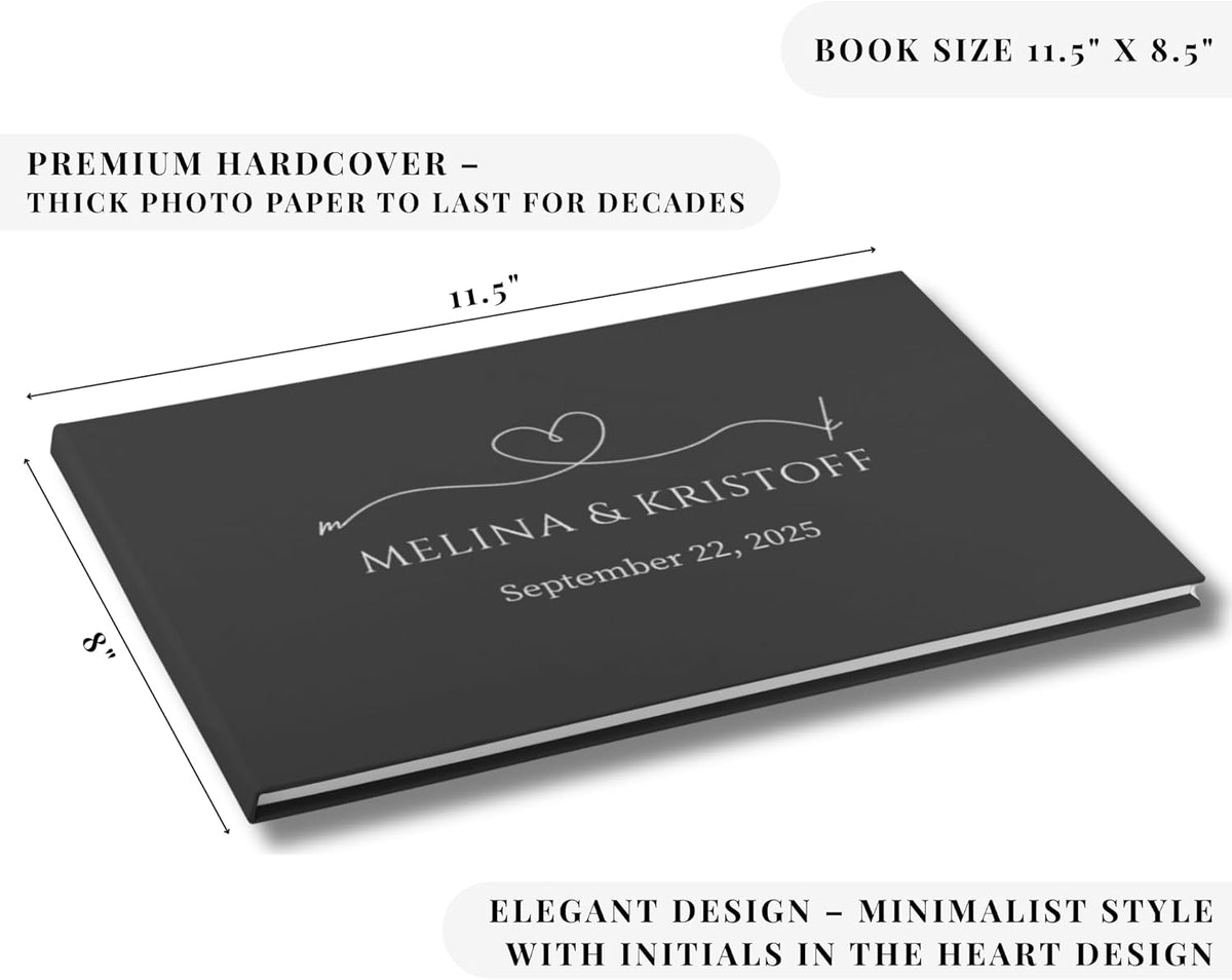 Wedding Guest Book – Personalized Polaroid Guest Book for Wedding Reception, Custom Sign In Photo
