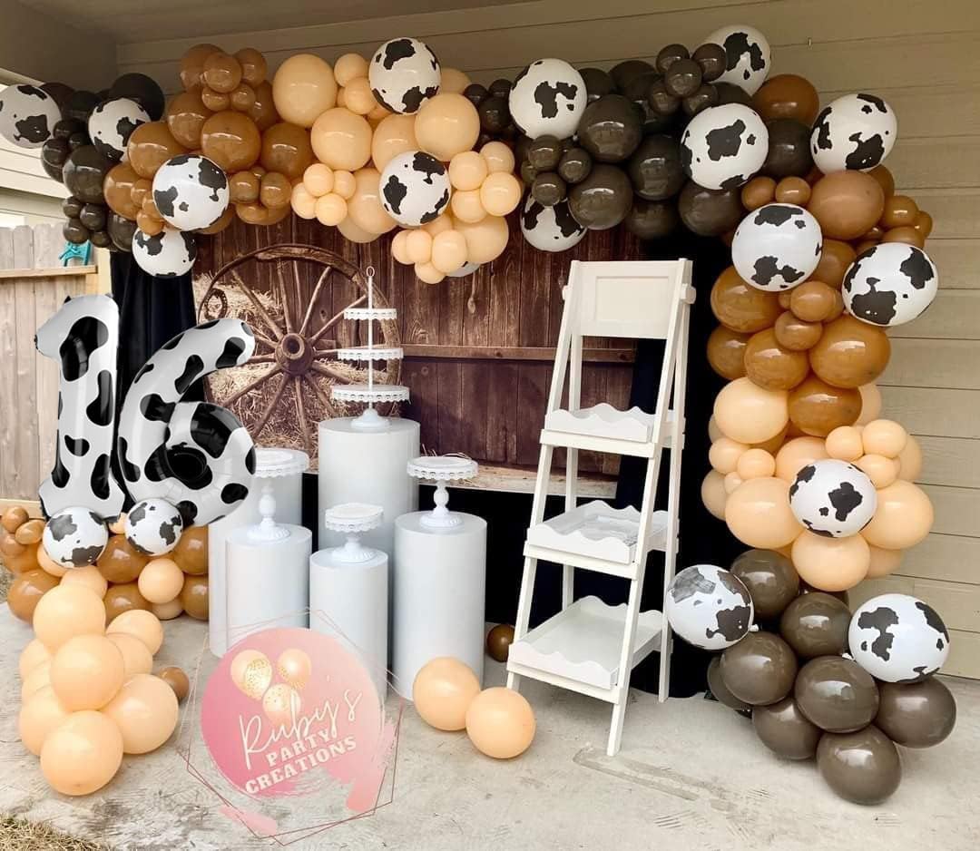 Cow Print Number Balloon Birthday Decorations, 40 inch Number balloon 0-9(Zero-Nine), Cow Balloon