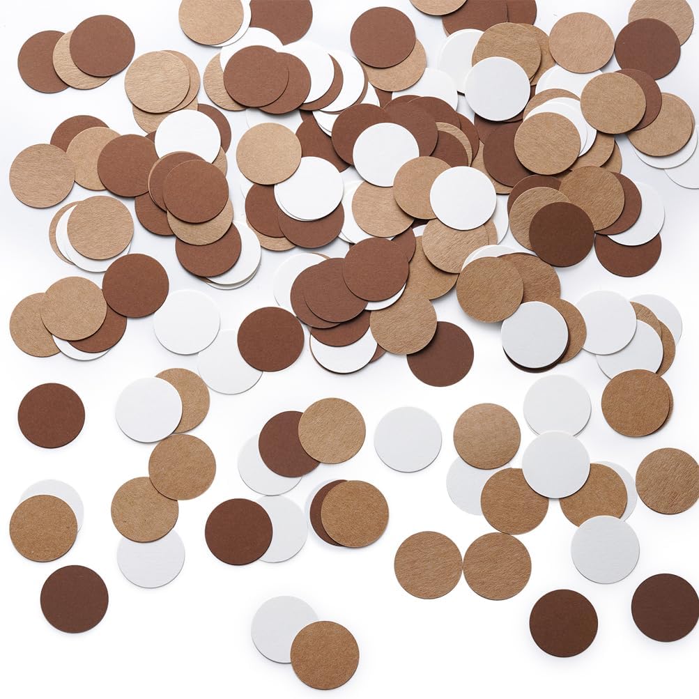 Brown Kraft Tan and Ivory Cream Paper Confetti Table Decoration for Neutral Baby Shower Birthday