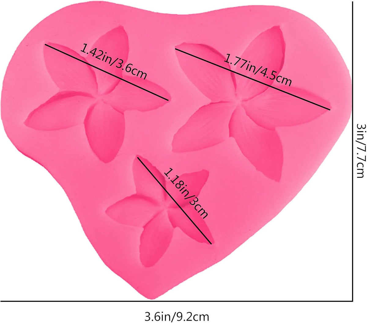 Frangipani Plumeria Flower Silicone Molds for Cake Decoration, Non Stick Fondant Mold for DIY