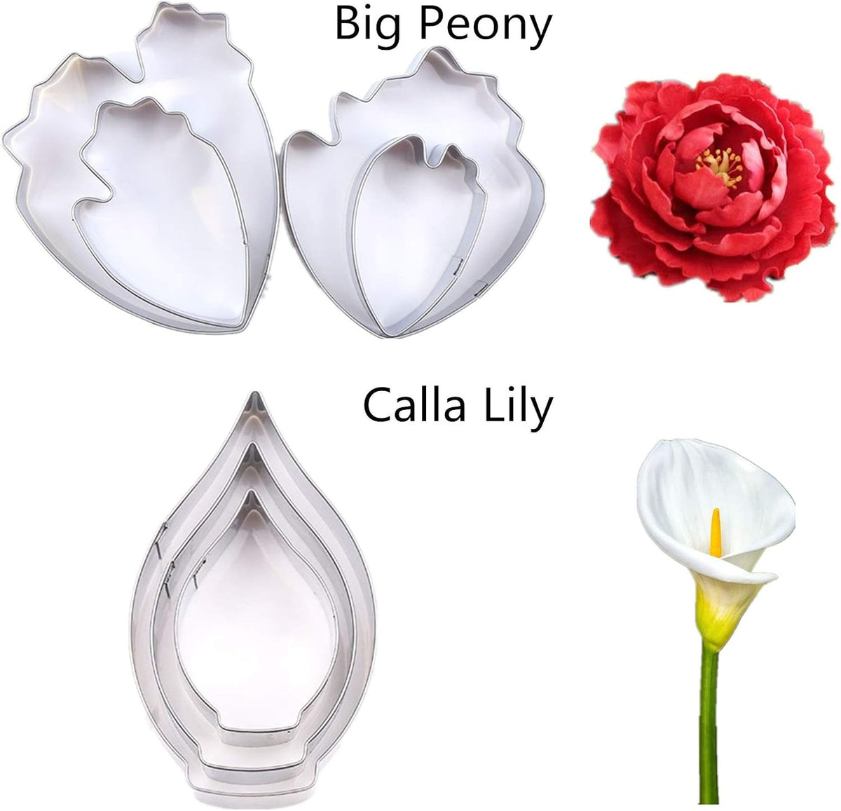 7set Stainless Steel Gum Paste Fower Cutter Set Fondant Flower Leaves Cutter Sugarcraft Cookie