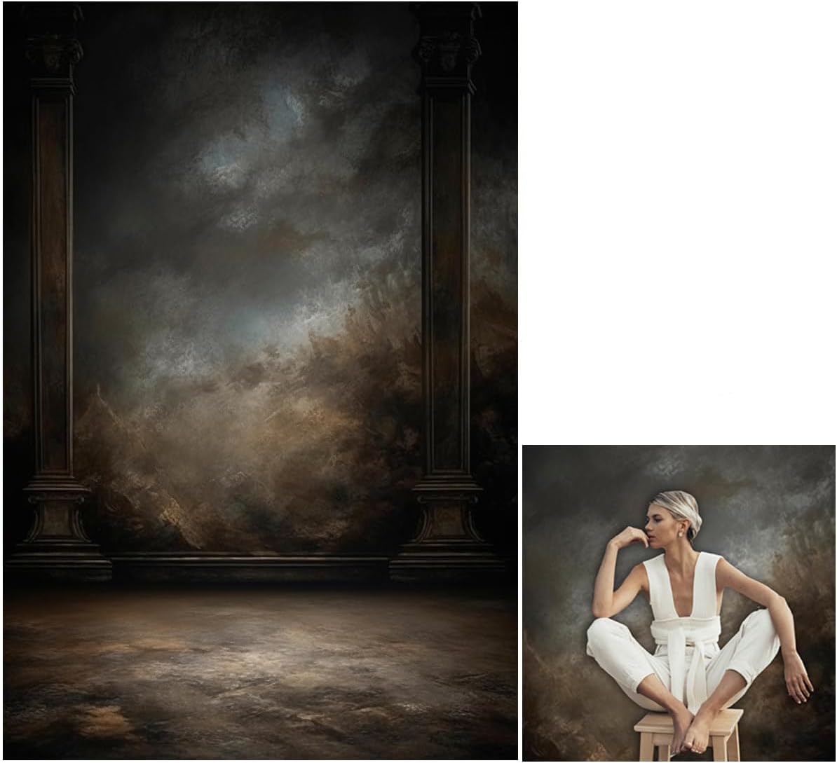 8x16ft Dark Vintage Photography Backdrops Portrait Photo Backdrop Wedding Bridal Show Birthday