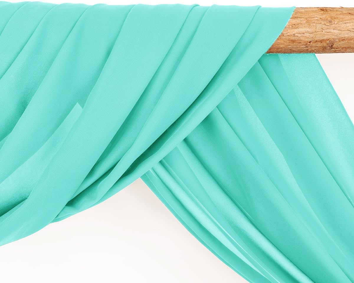 Wedding Arch Draping Fabric 1 Panel 30'' x 18FT Teal Sheer Chiffon Arch Drapery for Photo Booth
