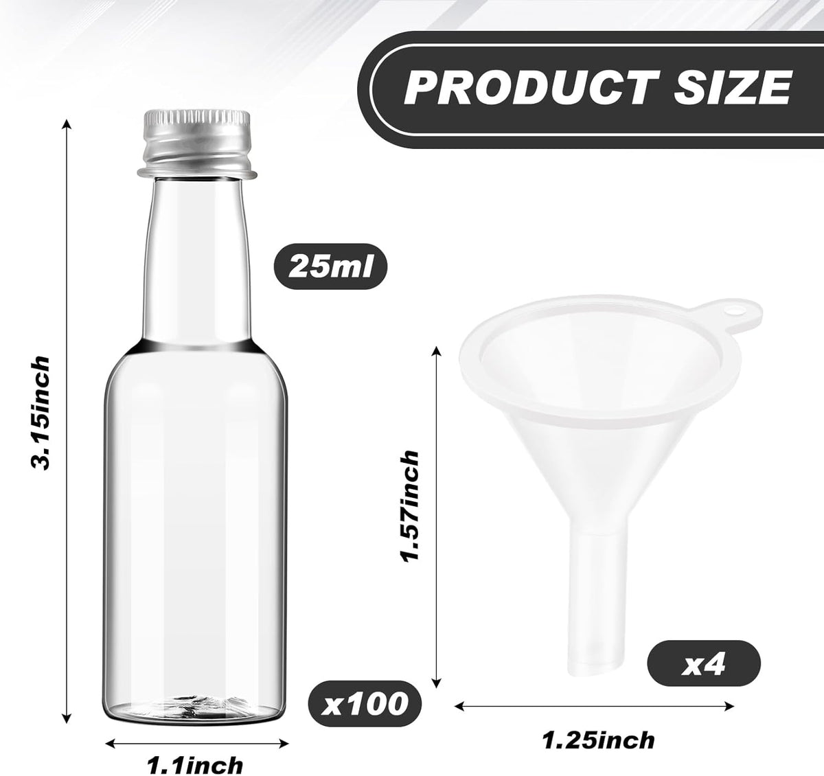 Tessco for you 100 Pcs Mini Liquor Bottles Plastic Mini Salad Dressing Bottle Christmas Small