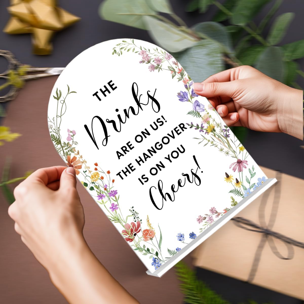 Acrylic Wedding Signs, The Drinks Signs for Marriage Reception, Bridal Shower Decorations, Modern
