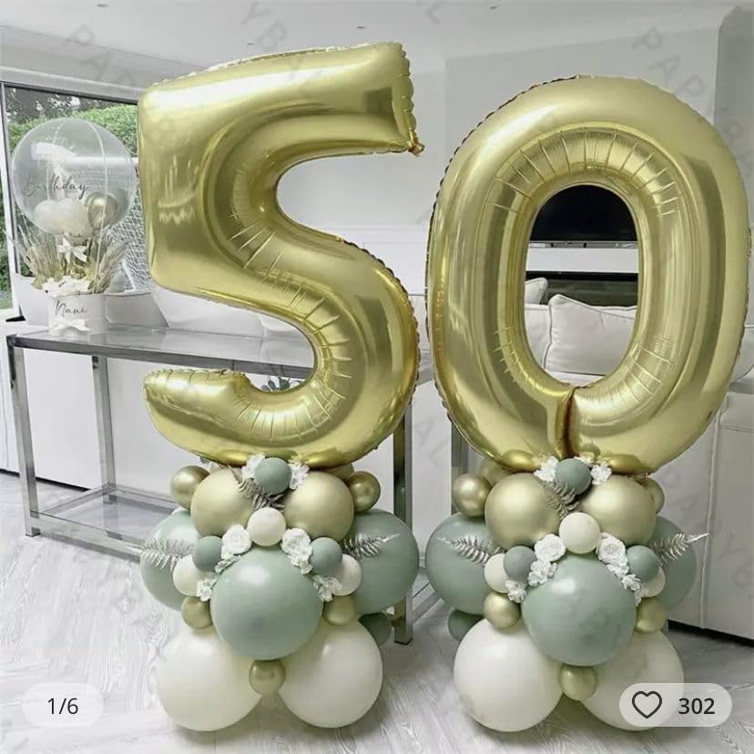 40 Inch Numbers 9 Light Gold Large Balloon Digital 9 for Birthday Party, 0-9 Birthday Party
