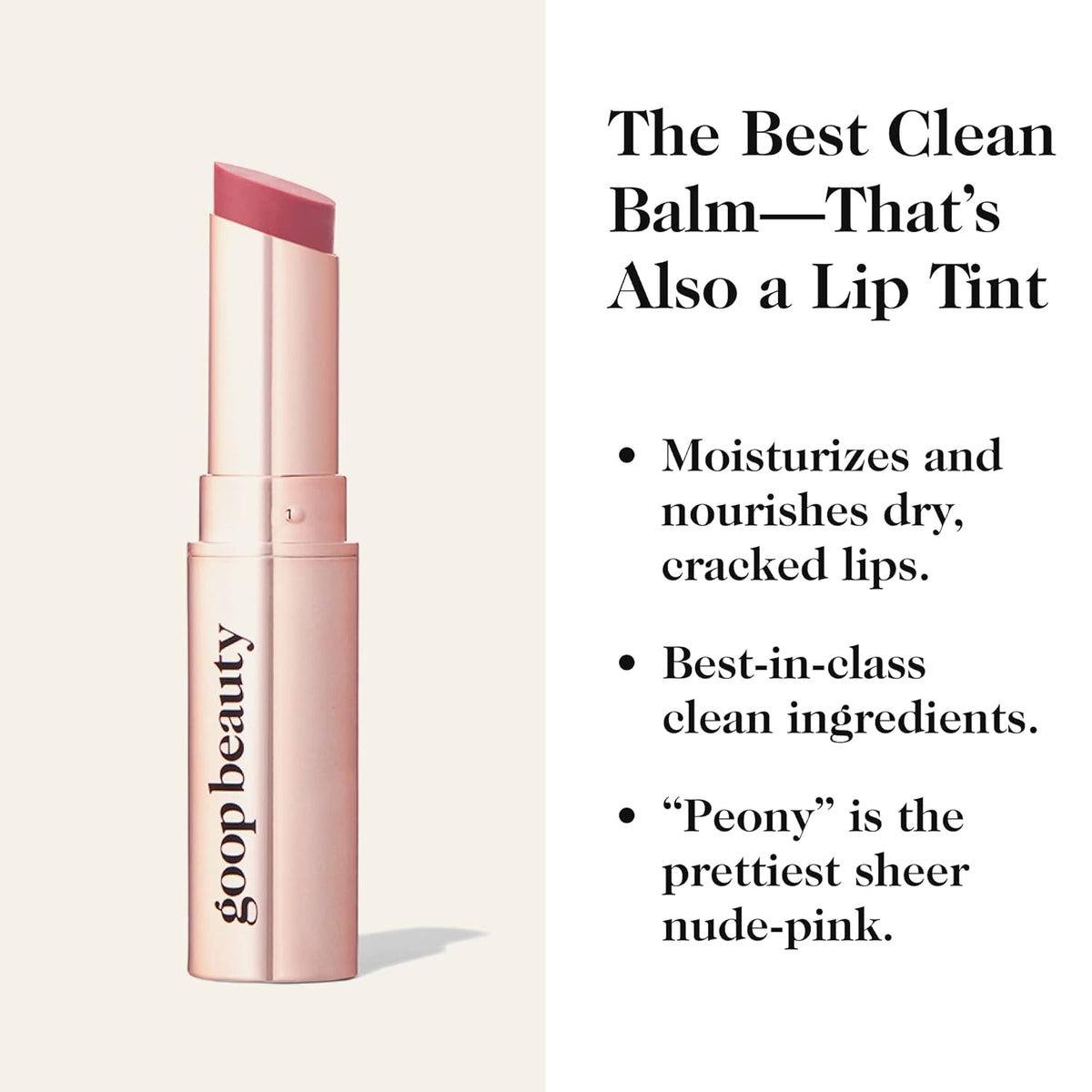 goop Beauty Tinted Lip Balm - Moisturizing, Soothing, Hydrating Lip Balm for Chapped, Cracked & Dry