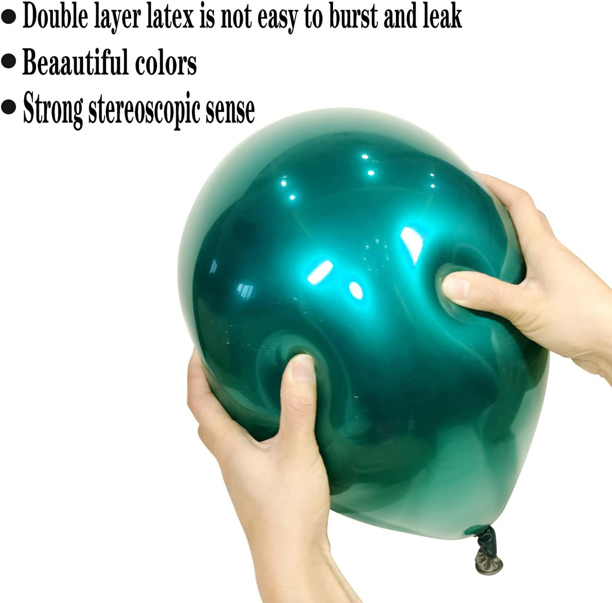 Metallic green balloons, 50 pcs 10 inches emerald green balloons Double layer green balloons are