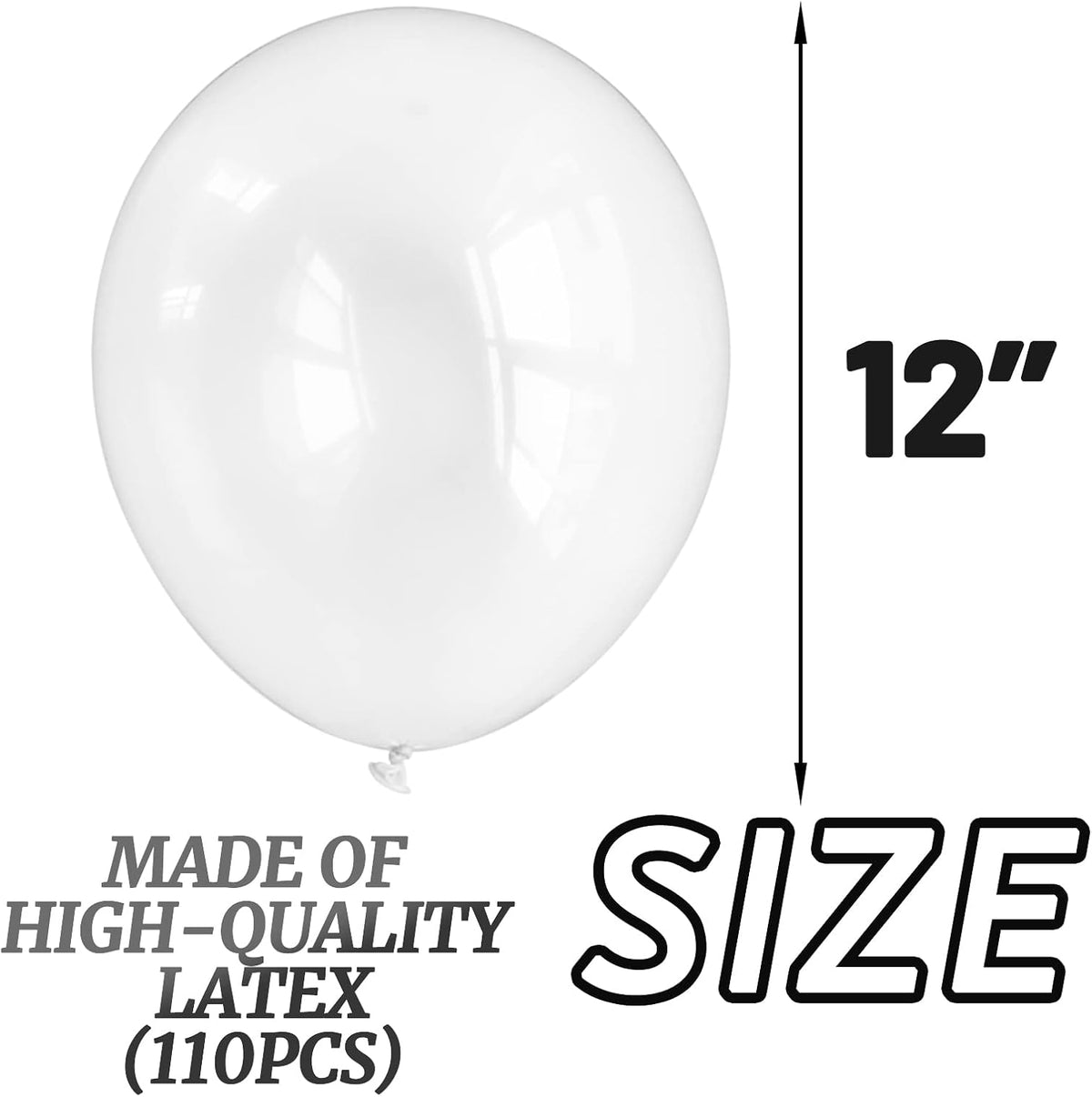 110pcs Clear Balloons, Clear Latex Balloons 12 inch, Transparent Balloon for Birthday Party Baby