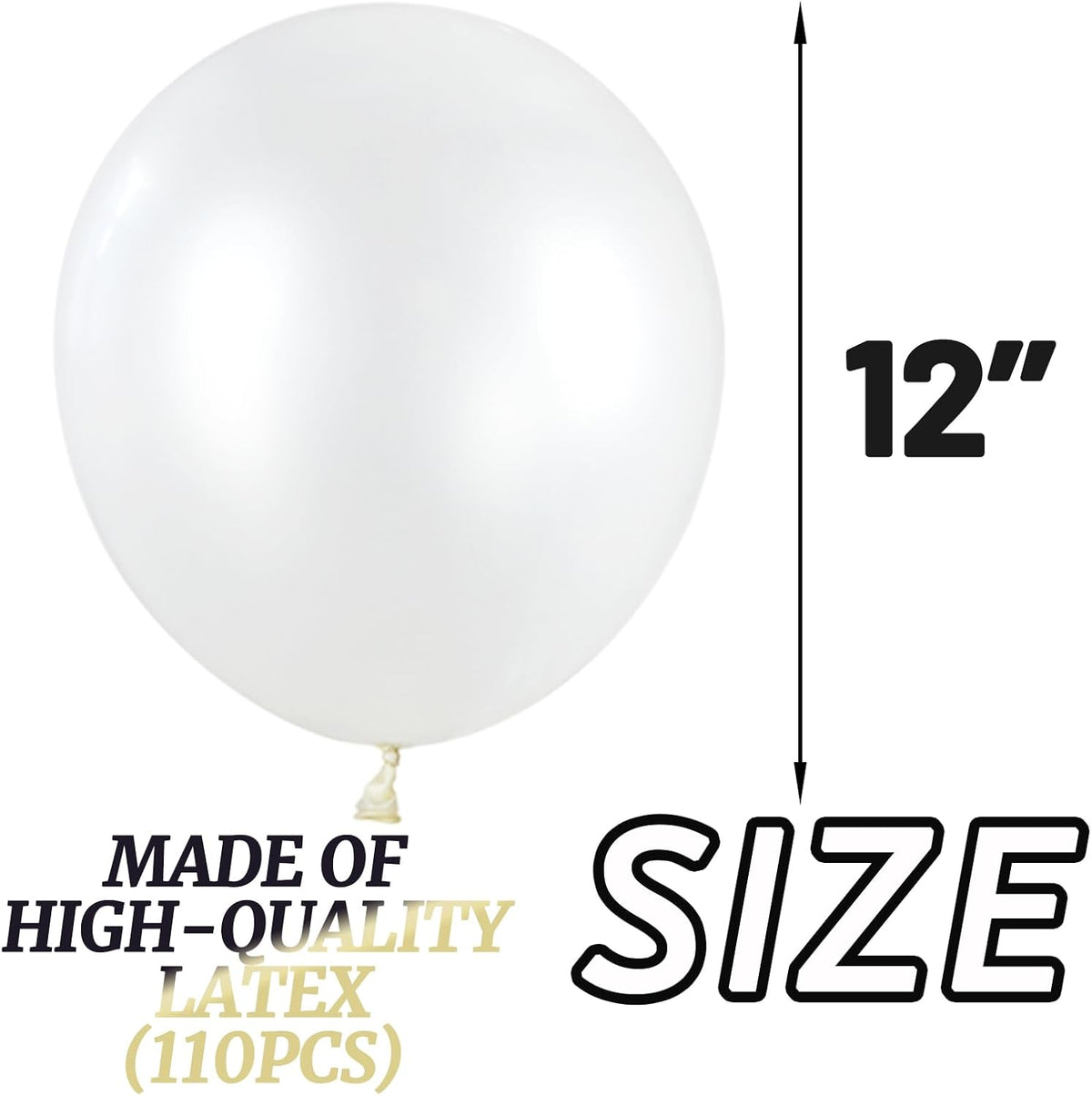 110pcs Pearl White Balloon 12 inch, Pearl white Latex Balloons for Birthday Party Baby Shower