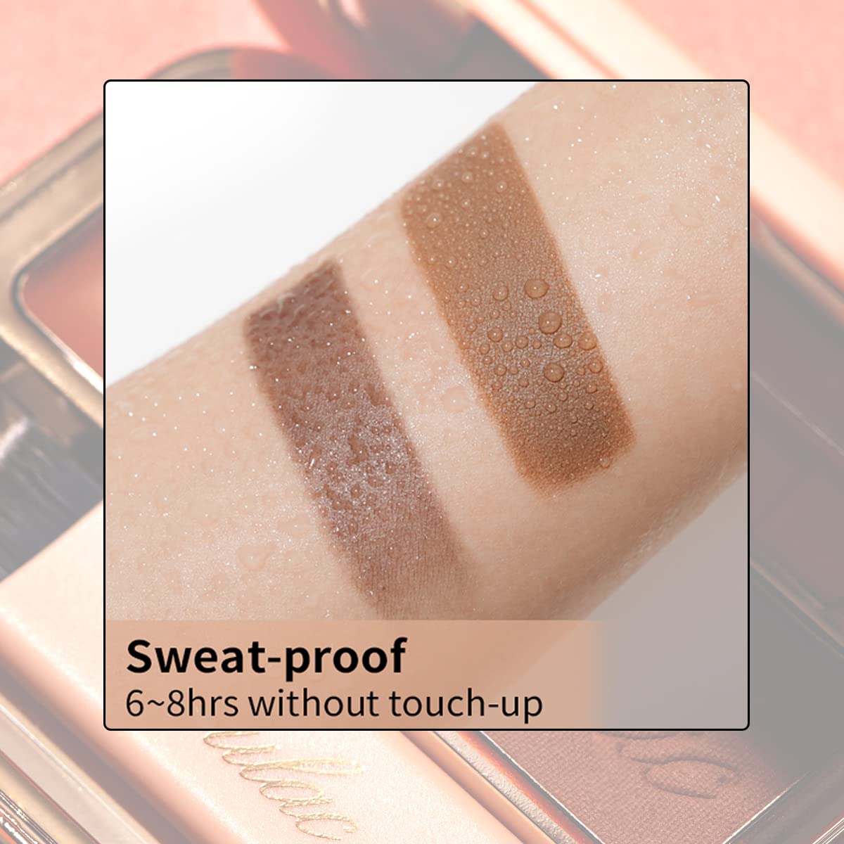 Oulac Waterproof Brown Eyebrow Powder Kit with Brow Brush 2 in1 Long Lasting Instant Eyebrow Pomade