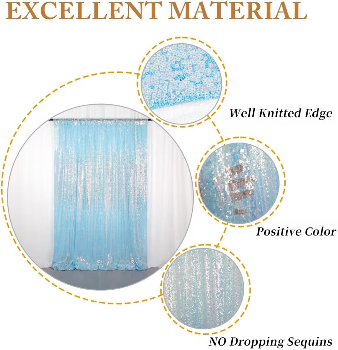 ShinyBeauty Iridescent Auqa Sequin Backdrop 10FTx10FT Photo Backdrops Blue Background 10FT Sequin