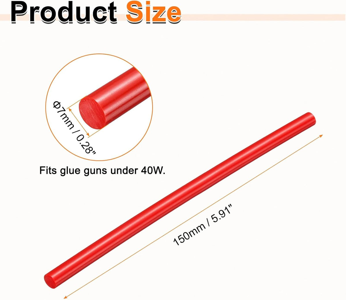 HARFINGTON 10pcs Hot Glue Sticks 0.28" Dia x 5.91" Long EVA Mini Hot Melt Adhesive Glue Stick for