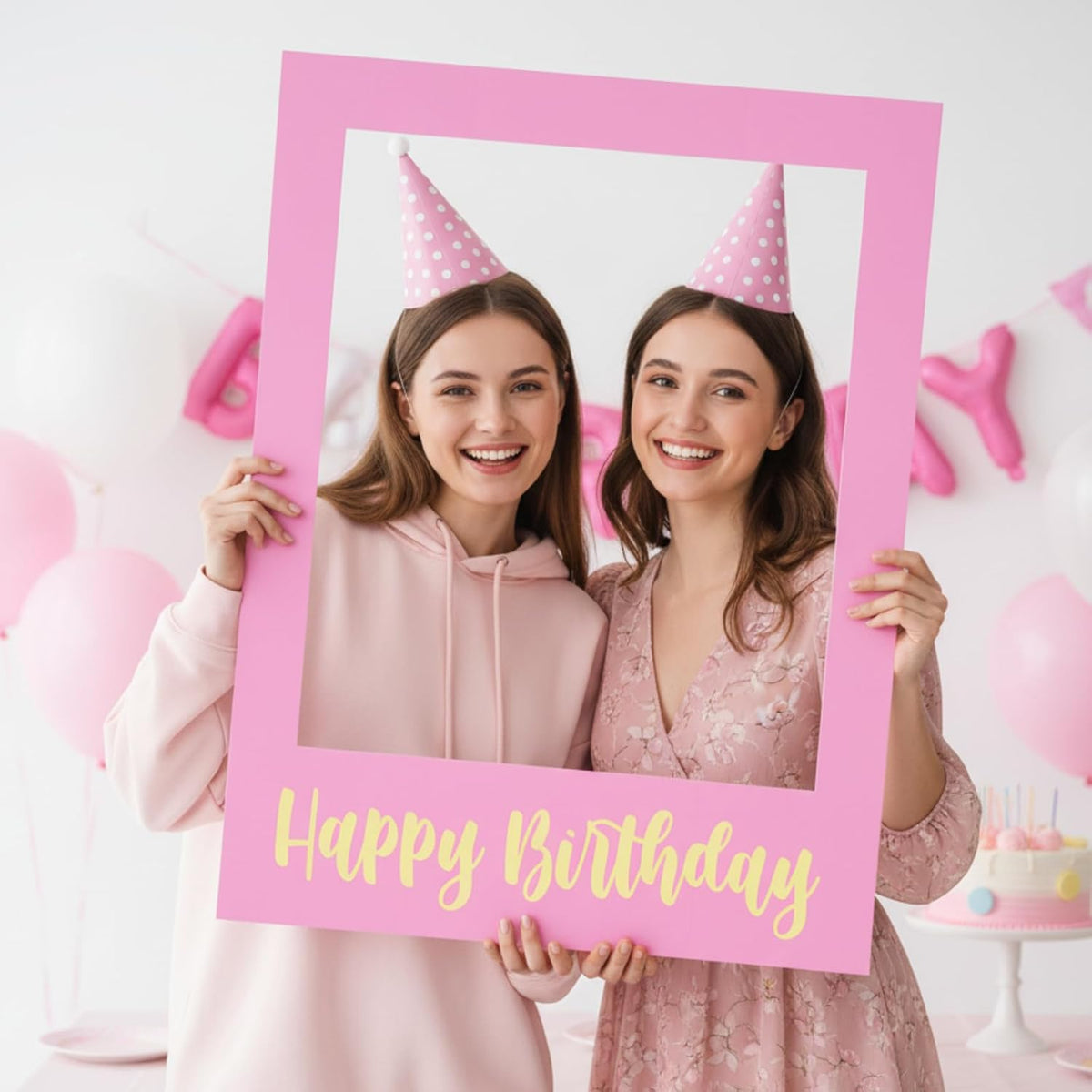 32 x 24 Inch Large Photo Booth Props Picture Frame Happy Birthday Party Frame DIY Cutouts Photo