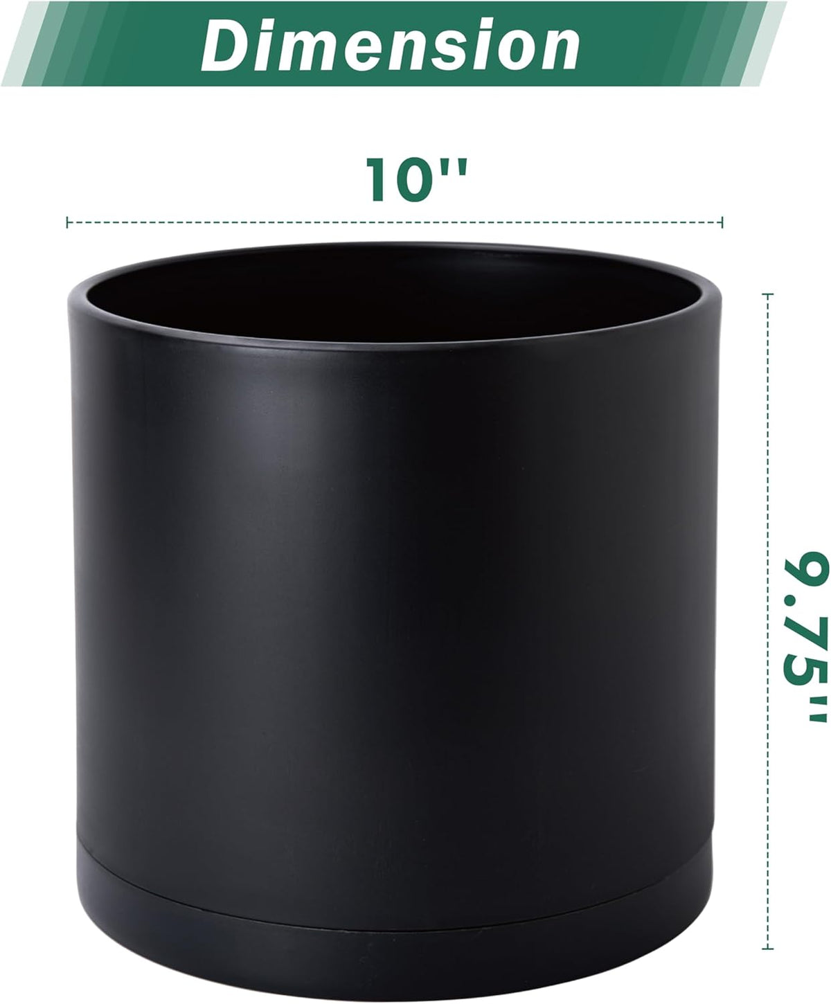 D'vine Dev 2 Pack 10 Inch Modern Plastic Plant Pots, Cylindrical Garden Planters for Plants with