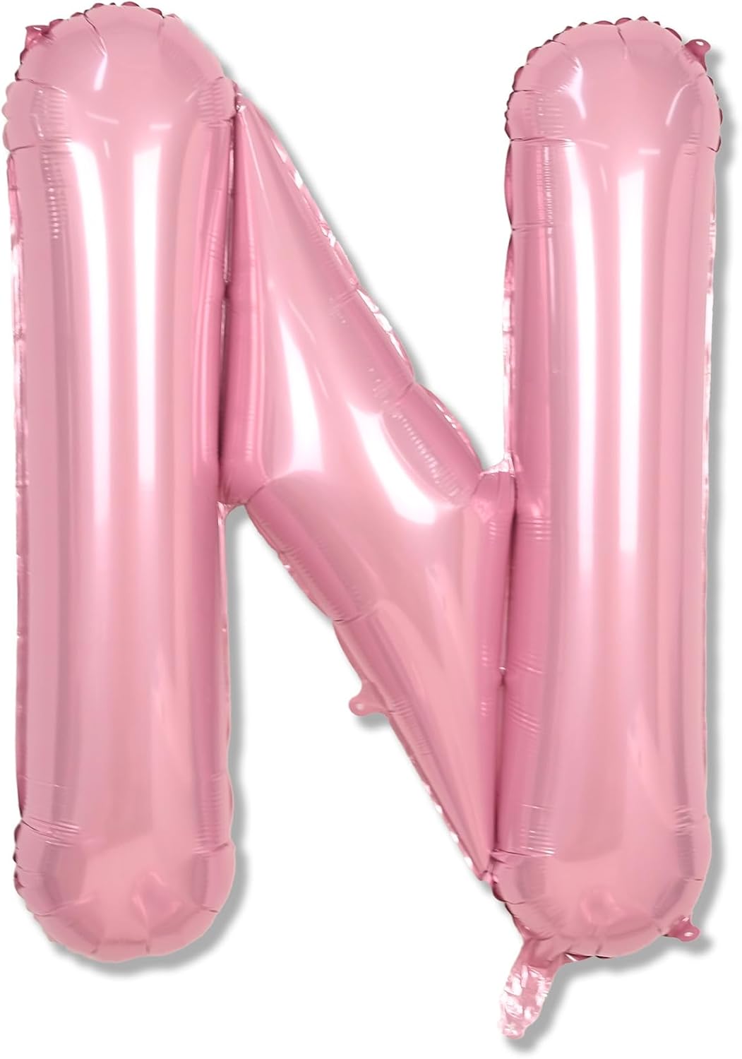 Pastel Pink N Letter Balloon, 40 Inch Giant Light Pink Mylar Helium Foil Alphabet N for Girls, Self