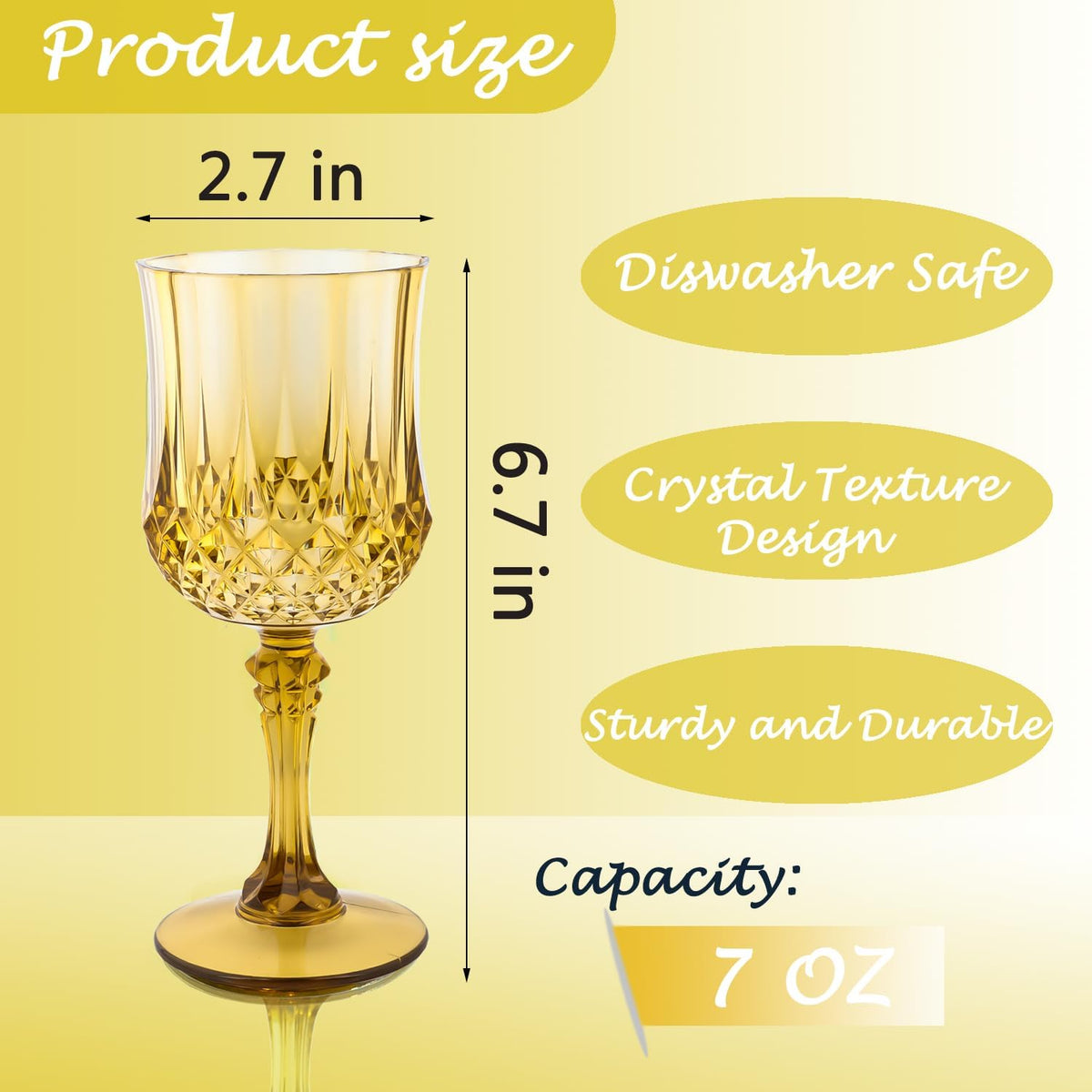 Plastic Wine Glasses，Plastic Goblets Vintage Style Cordial Drinking Glasses for Wedding Reception