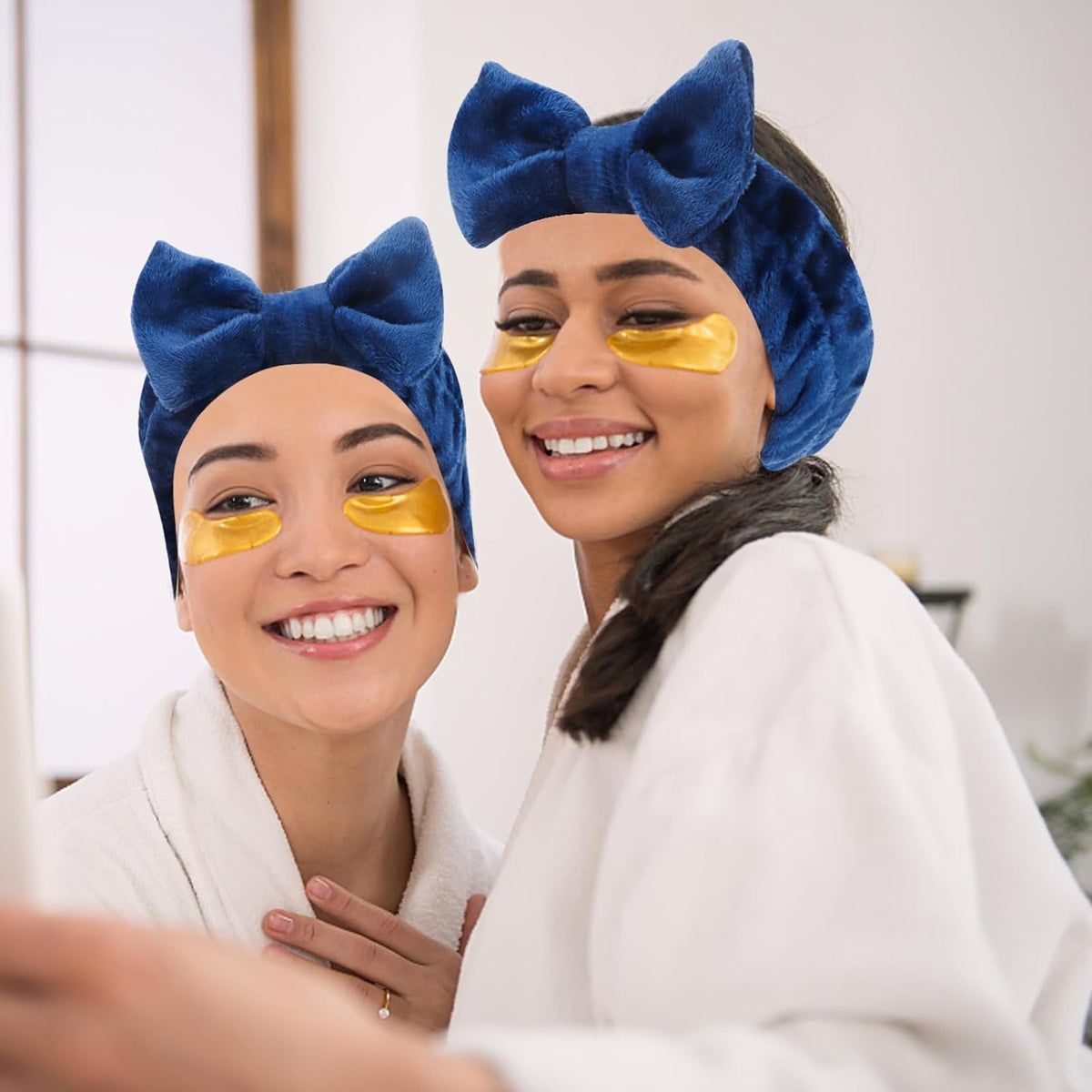 Semato 8Pcs Navy Blue Spa Headband Bachelorette Party Favors Set Skincare Headbands for Women Gifts