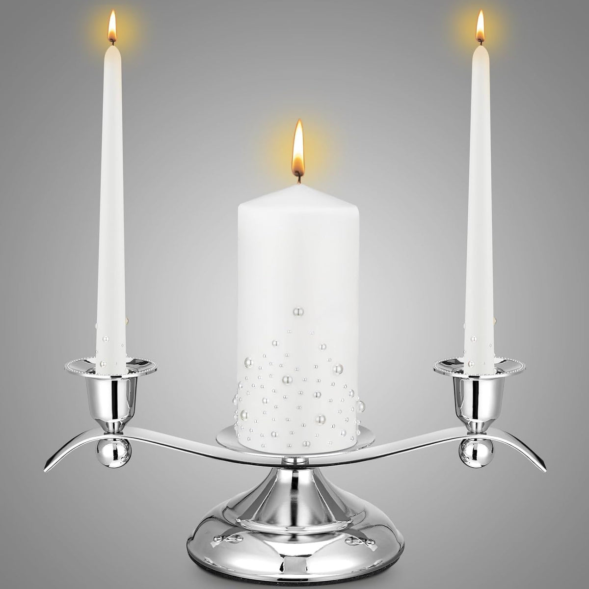 Irenare Unity Candles with Holder for Wedding Ceremony Wedding Decortions Accessories Glass Candle