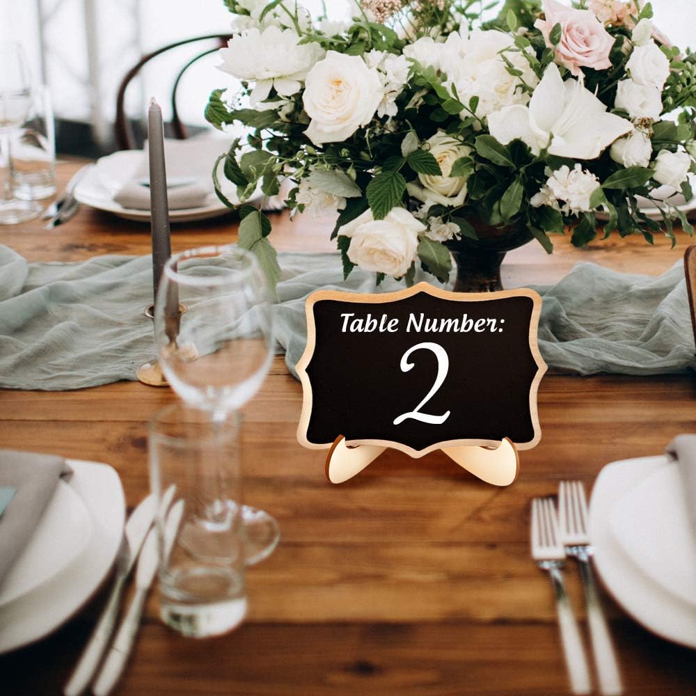Mini Chalkboard Signs, 20 Pack Framed Small Chalk Board Food Labels with Easel Stand for Party