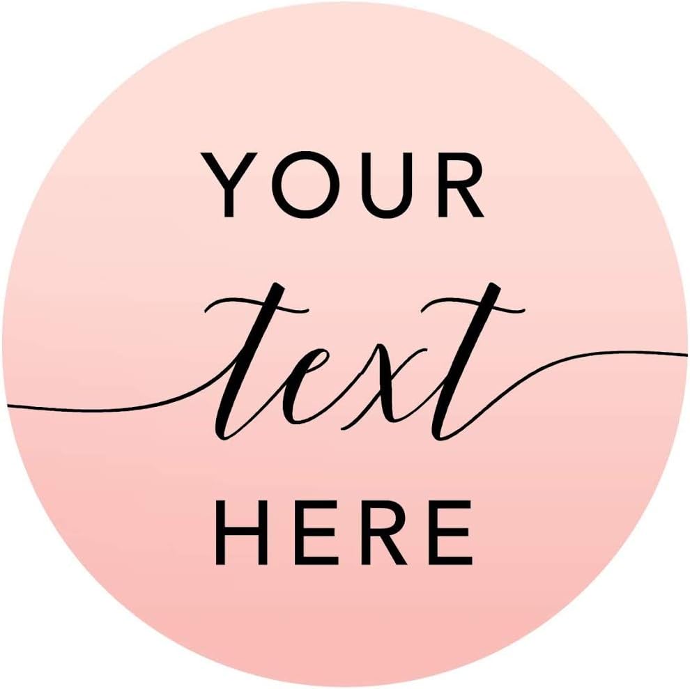 Andaz Press Personalized Blush Pink Rose Elegant Party Collection, Round Circle Label Stickers