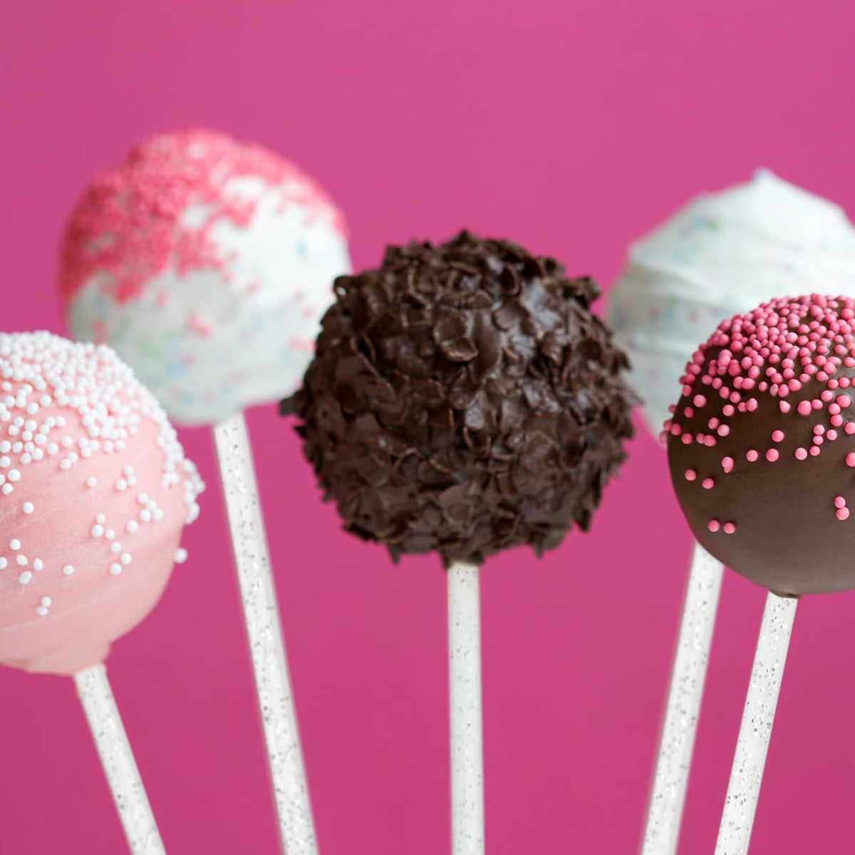 50-PCS Silver Glitter Plastic Swizzle Sticks, Crystal Cake Pops, Cocktail Coffee Drink Stirrers