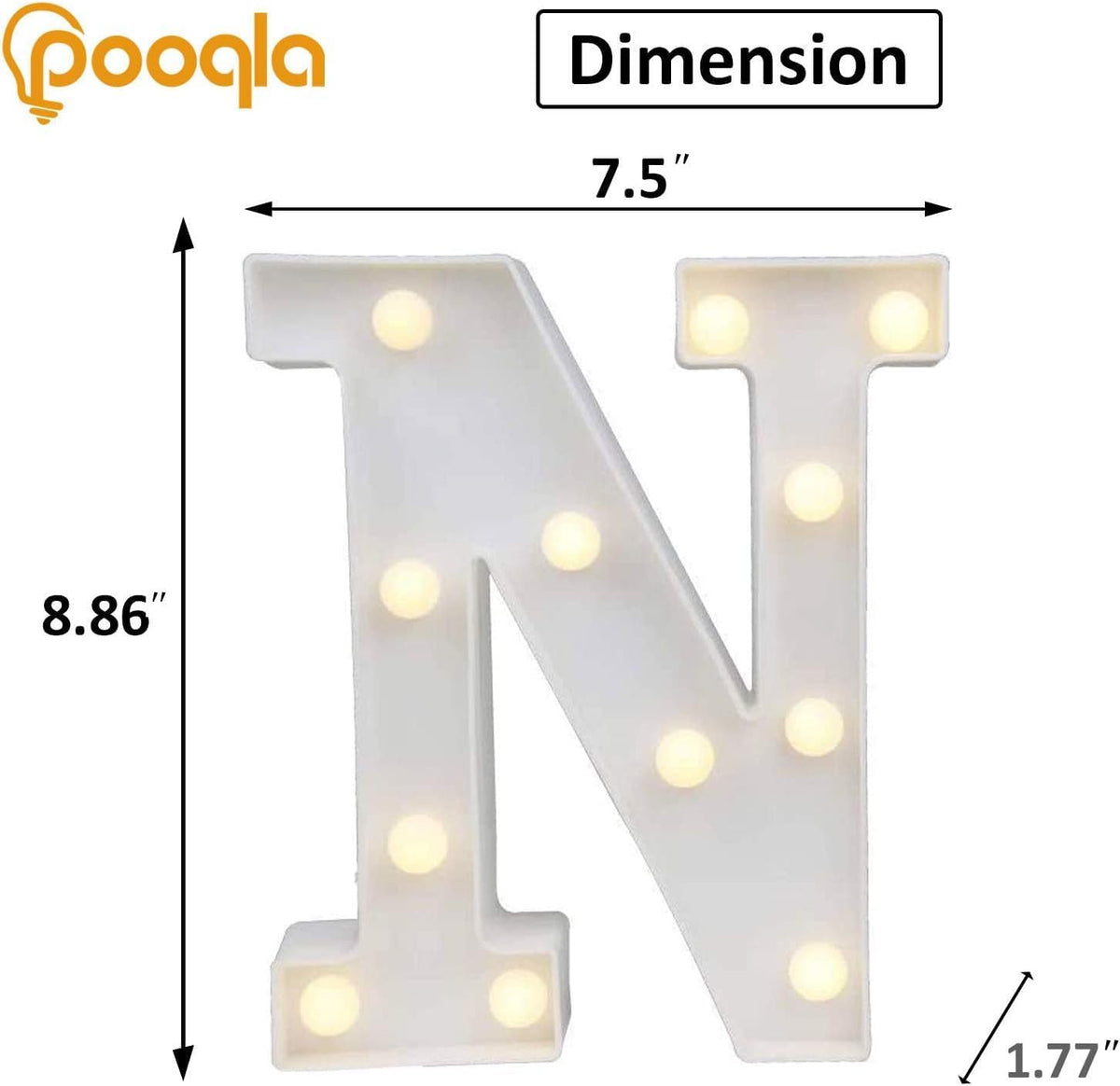 Pooqla LED Marquee Letter Lights, Warm White and Cool White Decorative Lighted Letters, Light Up