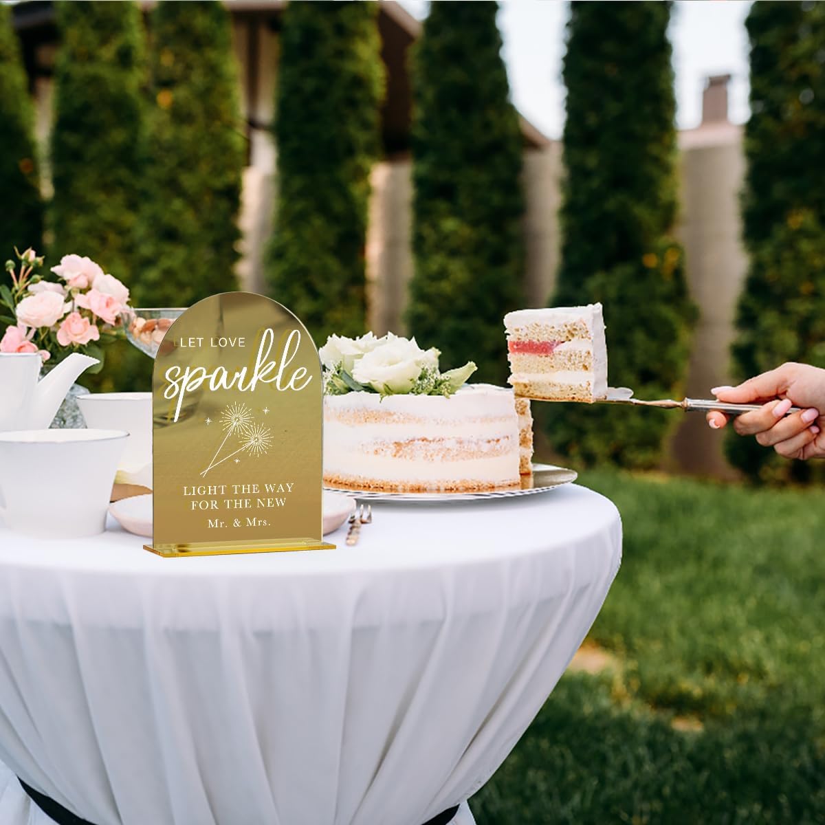 Acrylic Wedding Sign, Bridal Shower Decorations, Let Love Sparkle Sign for Ceremony, Modern Font