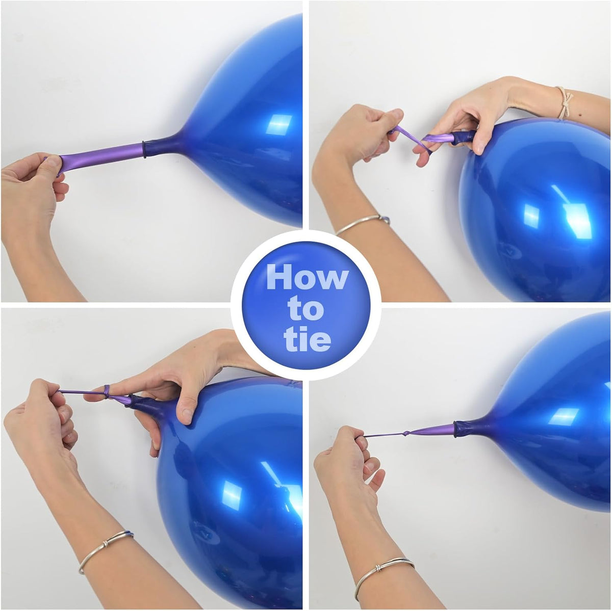 Chrome Blue Balloons, 50 PCS 10 Inch Double-Layered Metallic Royal Blue Balloons, Shiny Thick