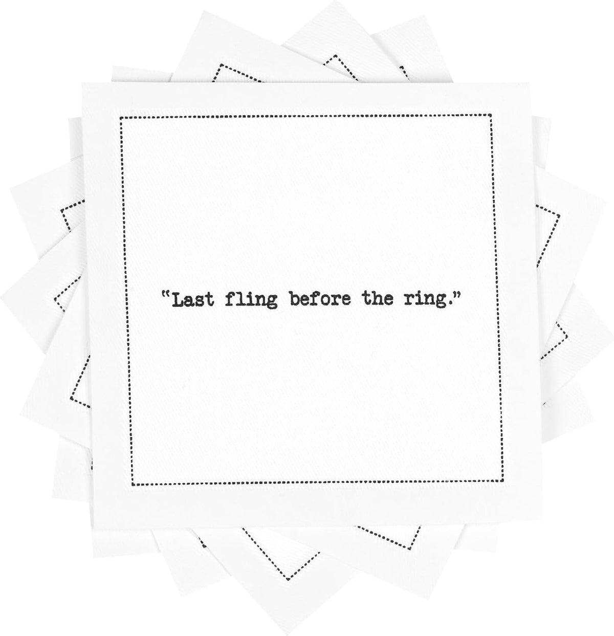Five Star Napkins Bachelorette Quotes, White Cotton Cocktail Napkins, Beverage Napkins, Bar