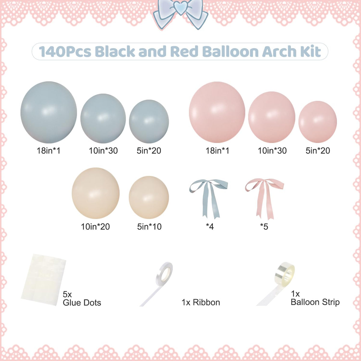 NUTTYBASH Gender Reveal Balloon Kit, 141Pcs Baby Shower Decorations